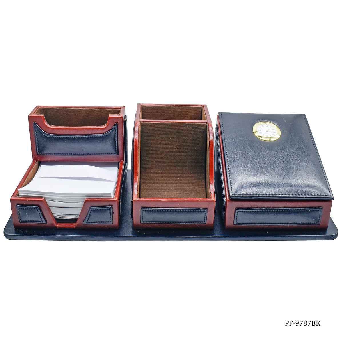 Table Stationery Set Pen Stand With Clock PF-9787BK