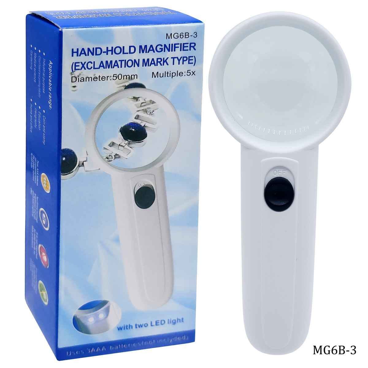 Magnifier Glass Hand Hold 5X 50MM MG6B-3