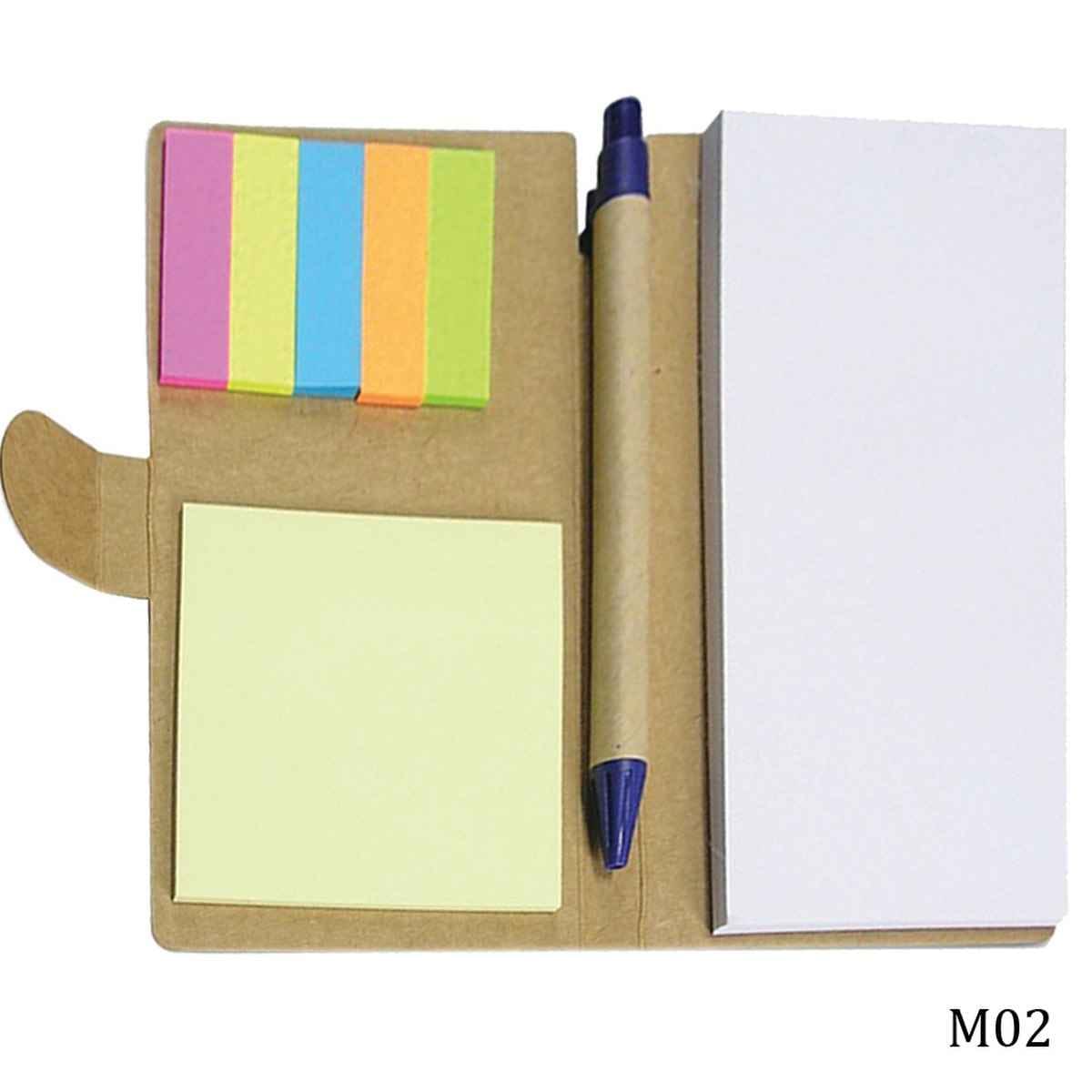 Eco-Friendly Memo Pad with pen and sticky notes M02