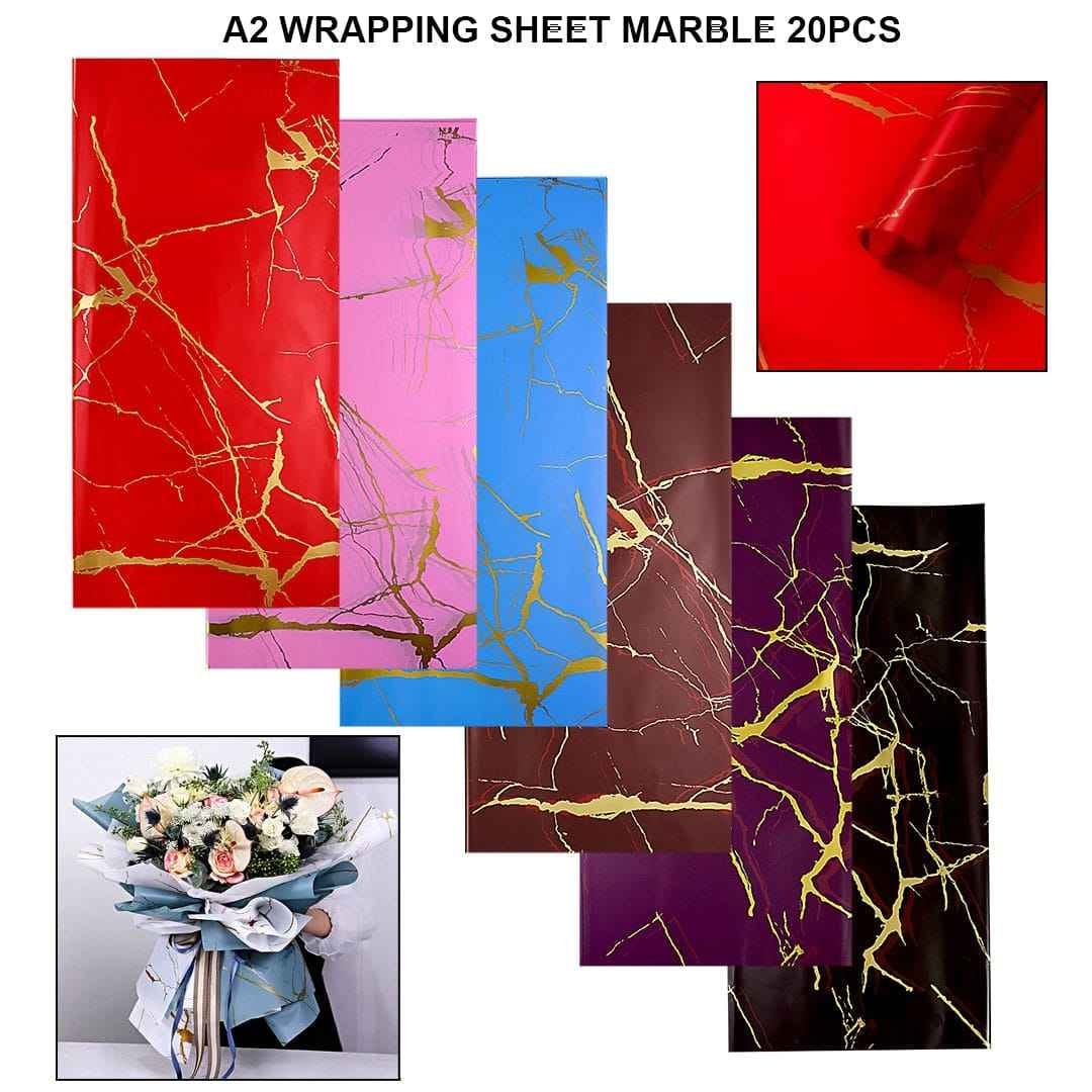 A2 Wrapping Paper Marble Sheets 20 Pieces RAW-2011