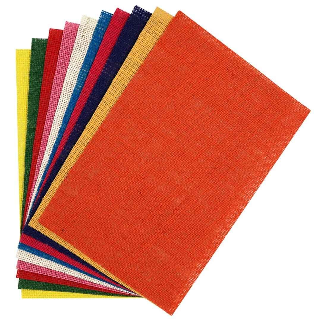 A3 Jute Plain Sheet Multi Colour 10 Pieces A3Jpm
