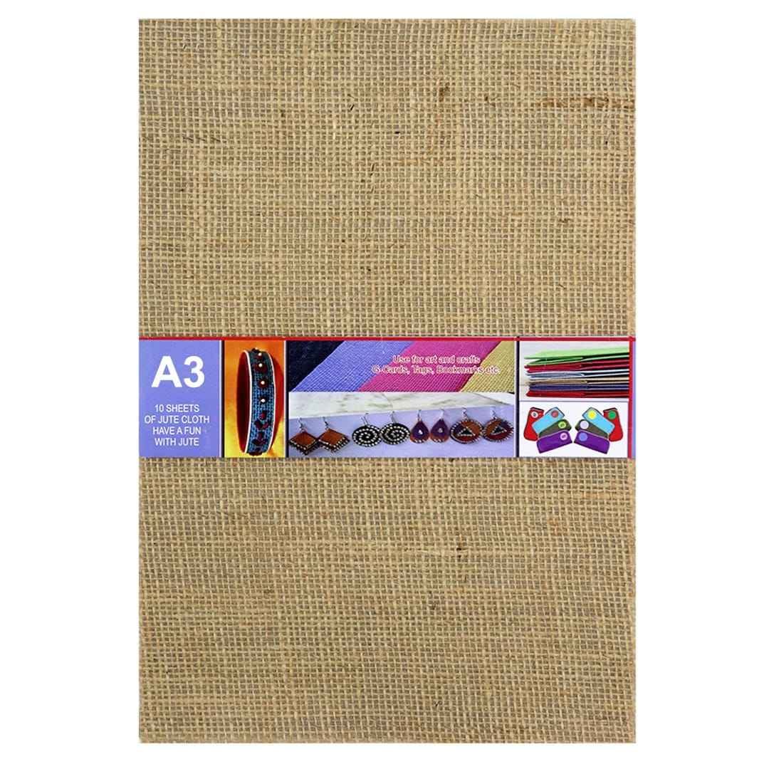 A3 Jute Plain Natural Sheets 10 pieces A3JPN