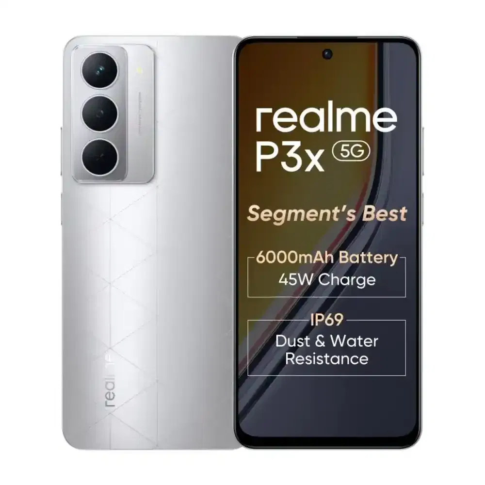 realme P3x 5G (Lunar Silver, 6 GB RAM, 128 GB Storage)