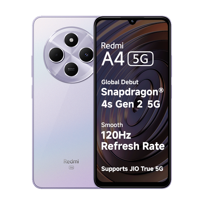 REDMI A4 5G (Sparkle Purple, 6GB RAM, 128GB Storage)