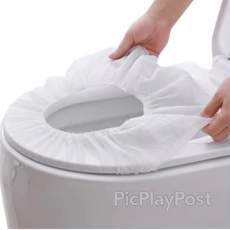 Disposable Toilet Seat Covers, Waterproof, Non-Woven Fabric, Pack of 5, White