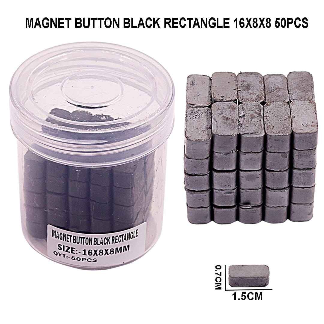 Magnet Button Black Rectangle 16X8X8 MM 50Pcs RAW16X8