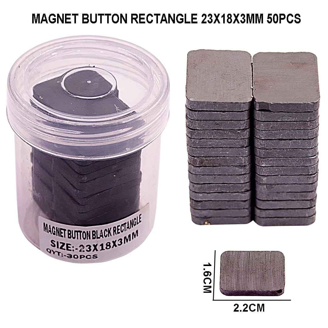 Magnet Button Black Rectangle 23X18X3MM 30Pcs Raw23X18