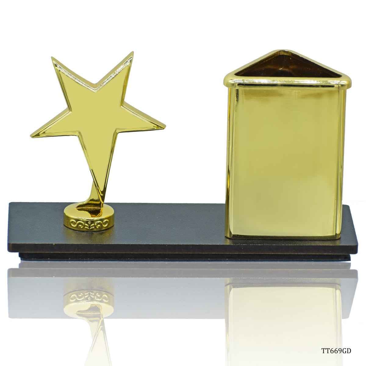 Desktop Top Star With Pen Stand Gold TT669GD