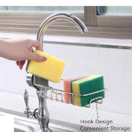 Sink Caddy Organiser, Stainless Steel Faucet Sponge Holder 1 Piece