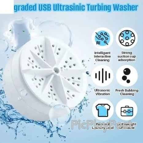 Portable USB Ultrasonic Turbo Washer, Mini Washing Machine