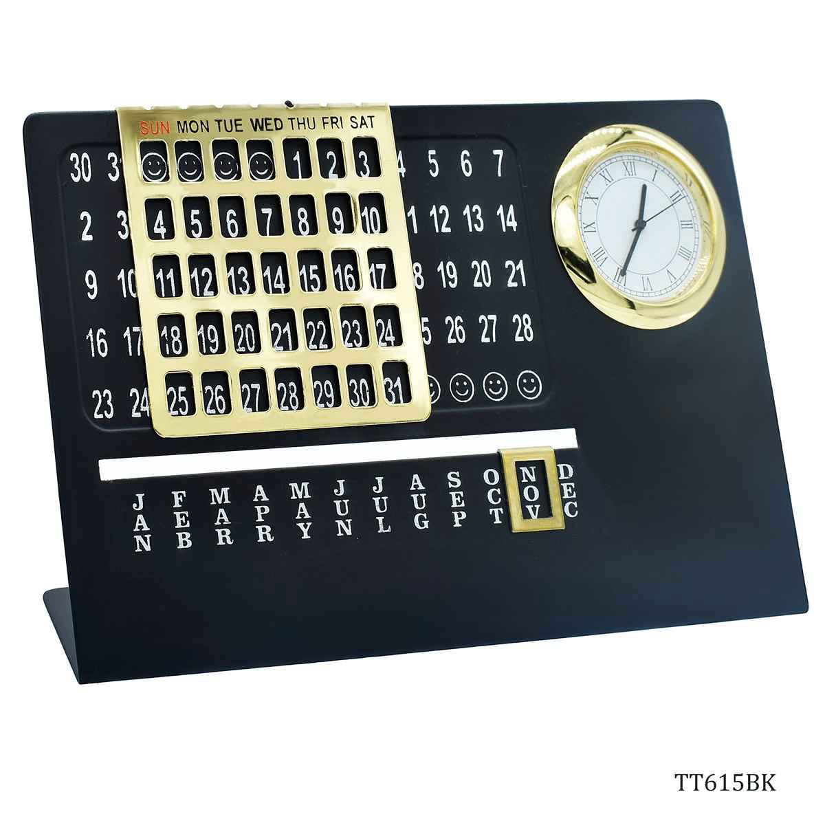 Life Time Calendar With Month Clock Black TT615BK
