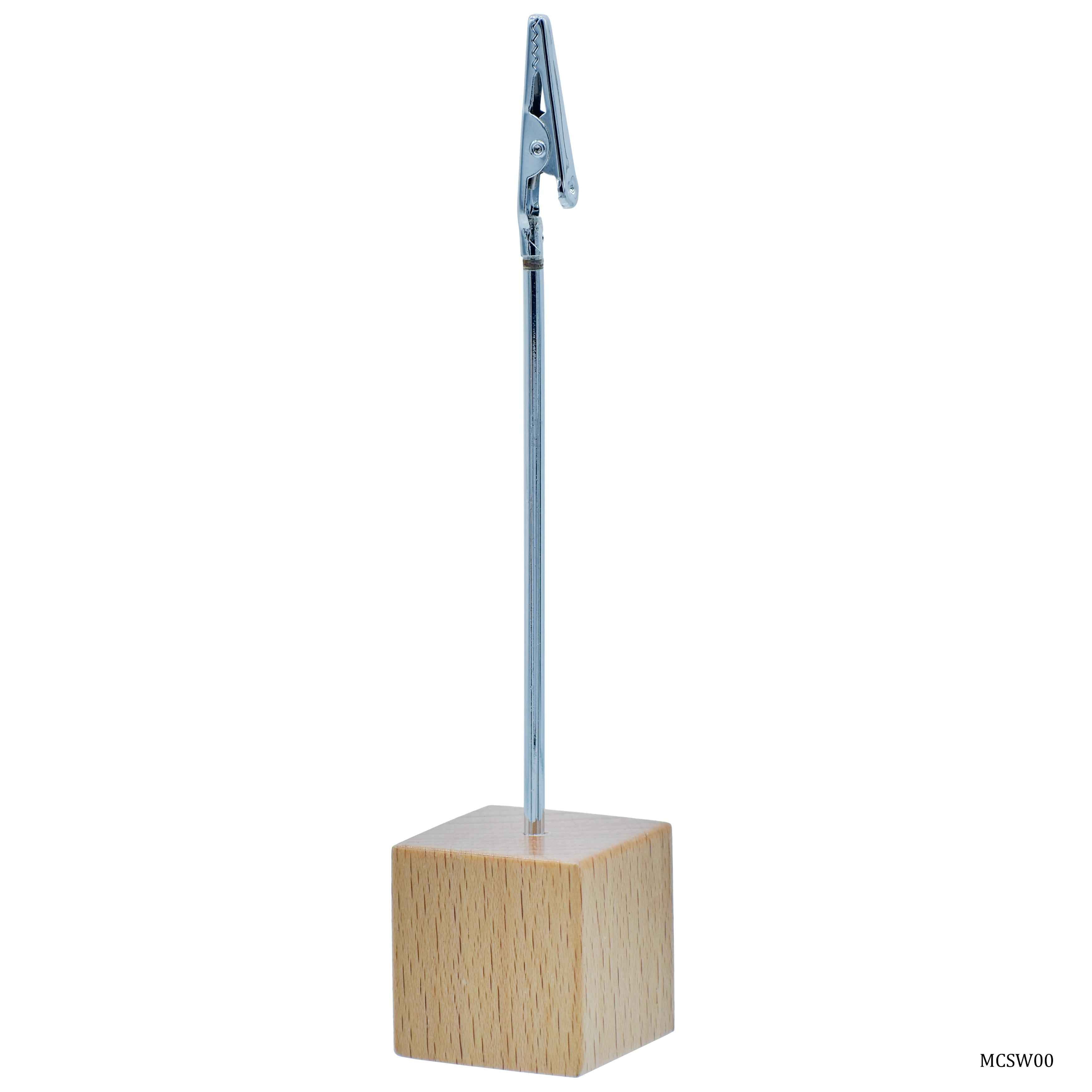 Message Clip Stand Wooden Base 1.25 X 1.25 Inch MCSW00