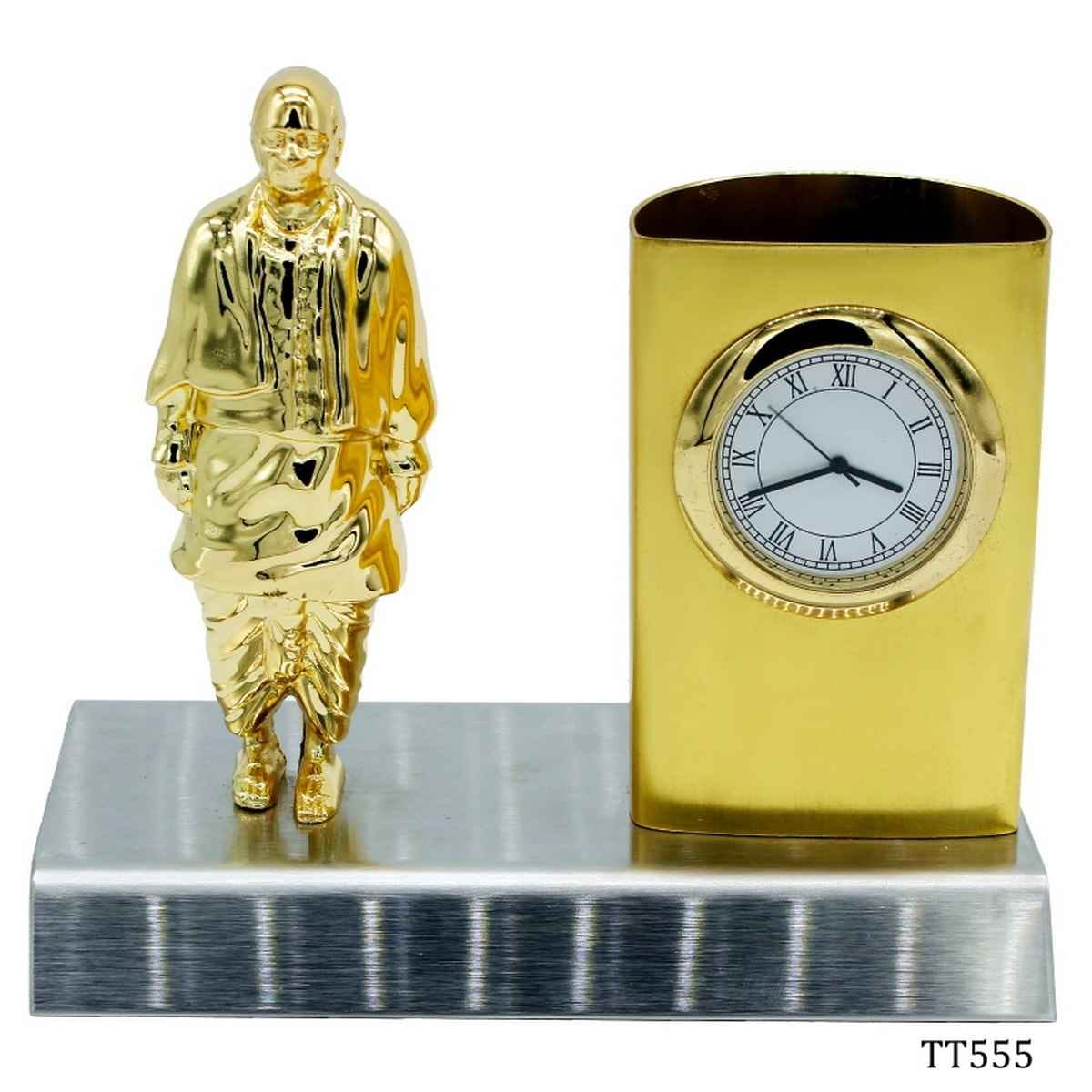Pen Stand With Watch Sardar Patel Statue TT555
