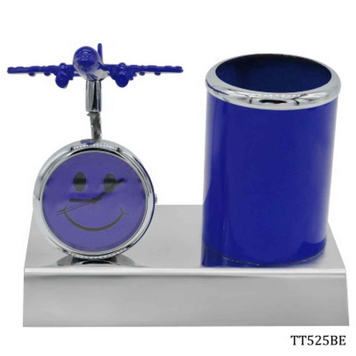 Blue Pen Stand With Watch With Air Craft TT525BE