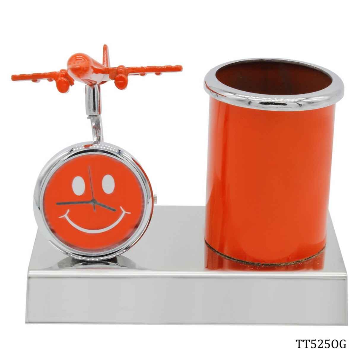 Orange Pen Stand With Watch With Air Craft TT525OG