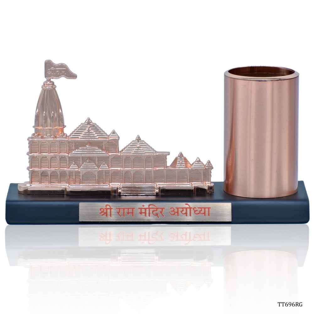 Shri Ram Mandir With Pen stand Cardholder Rose Gold TT696RG