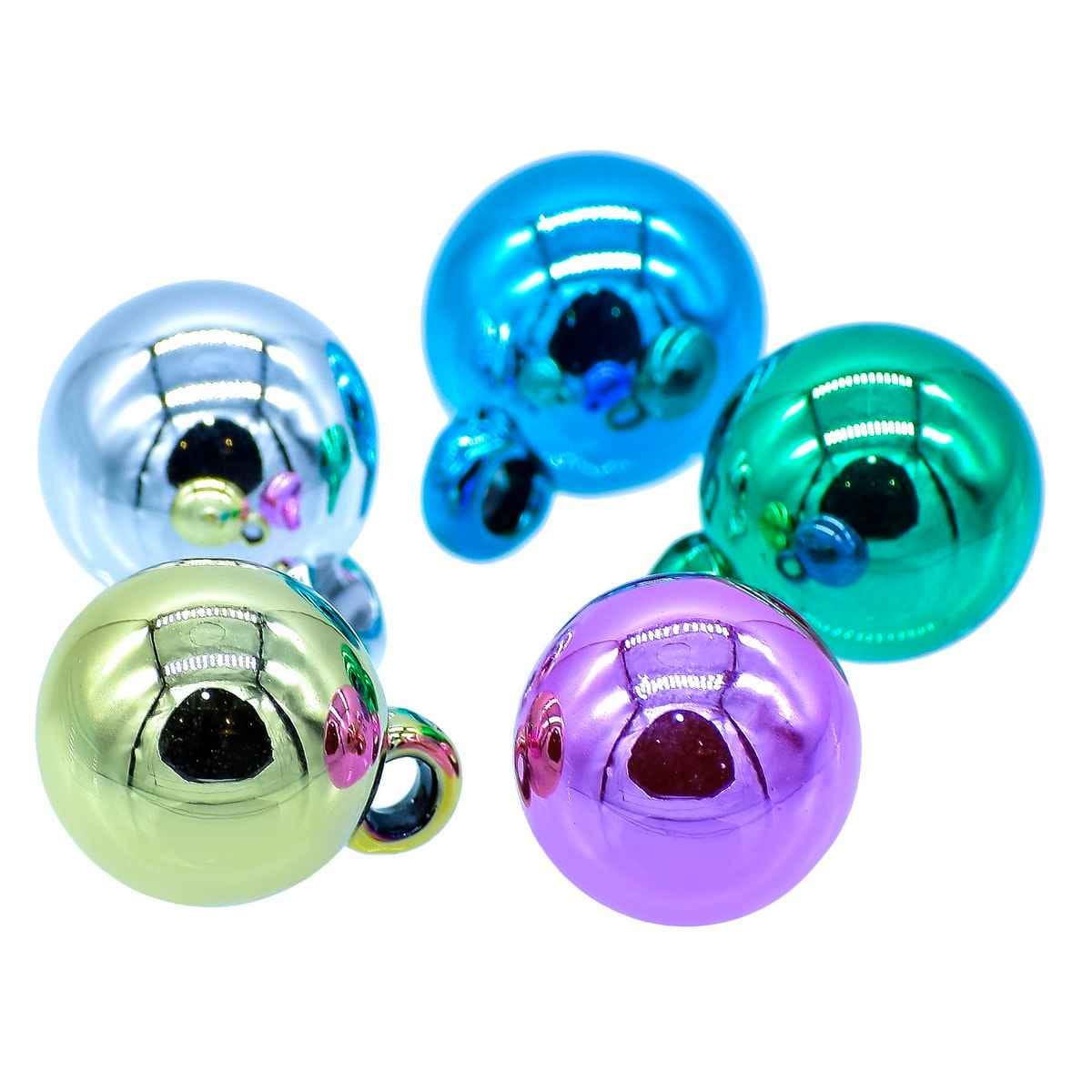 Metallic Jingle Bells, 5 Pieces, Multi-Colour Decorative Beads JCCP19