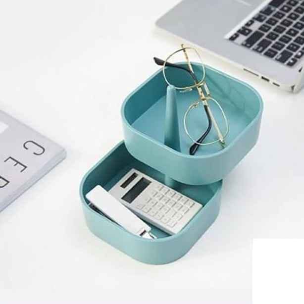 Rotating Multi-Layer Desktop Storage Box, 3-Tier Jewellery Organiser, 21.5 x 13.5 x 13.5 x 4.5 cm