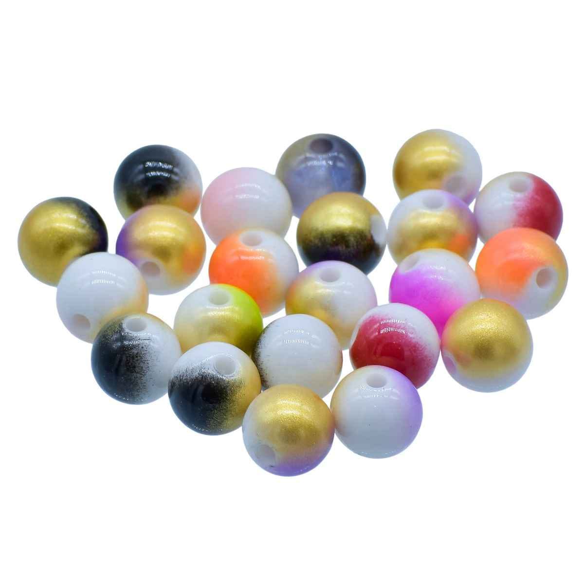 Matte Rainbow Glass Beads, 12mm, Multicolored, 20g JBMC12MM