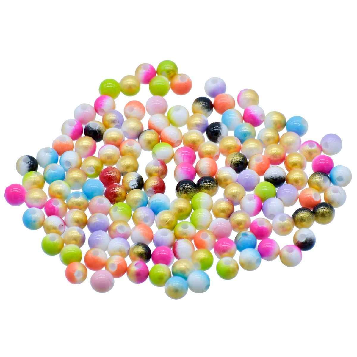 Multicolor Matte Rainbow Glass Beads, 6mm, 20g, Round Beads for Jewelry Making JBMC6MM