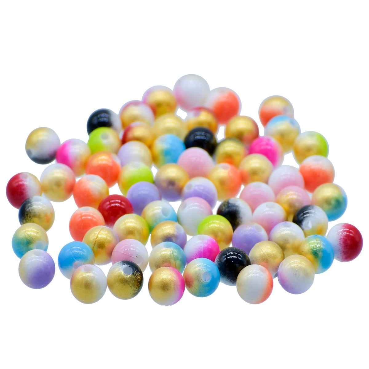 Matte Rainbow Glass Beads, 8mm, Multicolour, 20g JBMC8MM