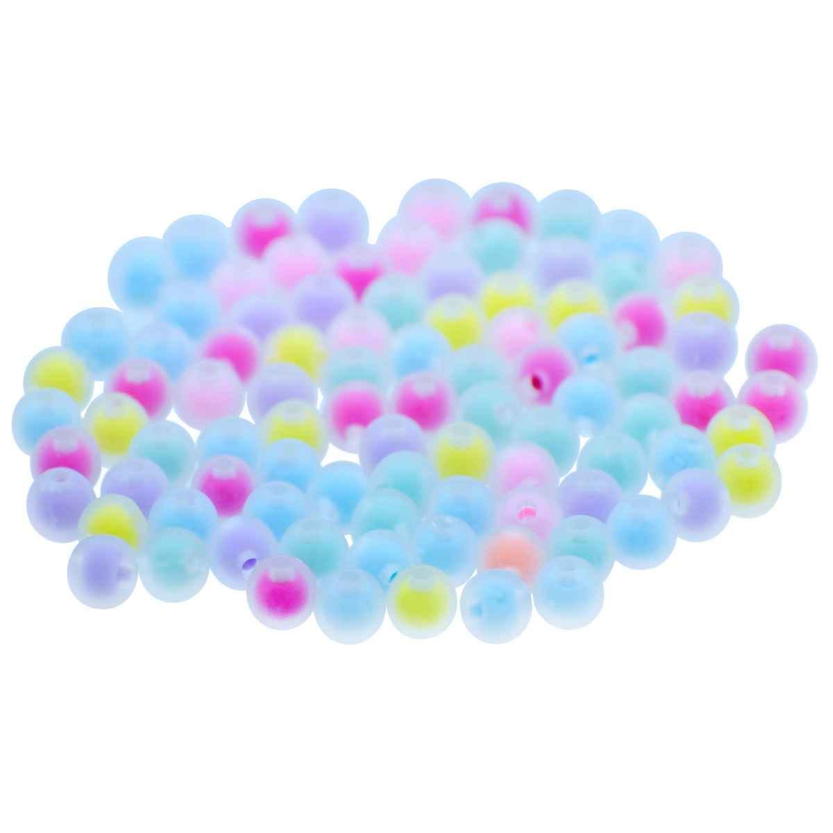 Beads Round Pastel Multi Colour 25Gsm 8MM JBRF8MM