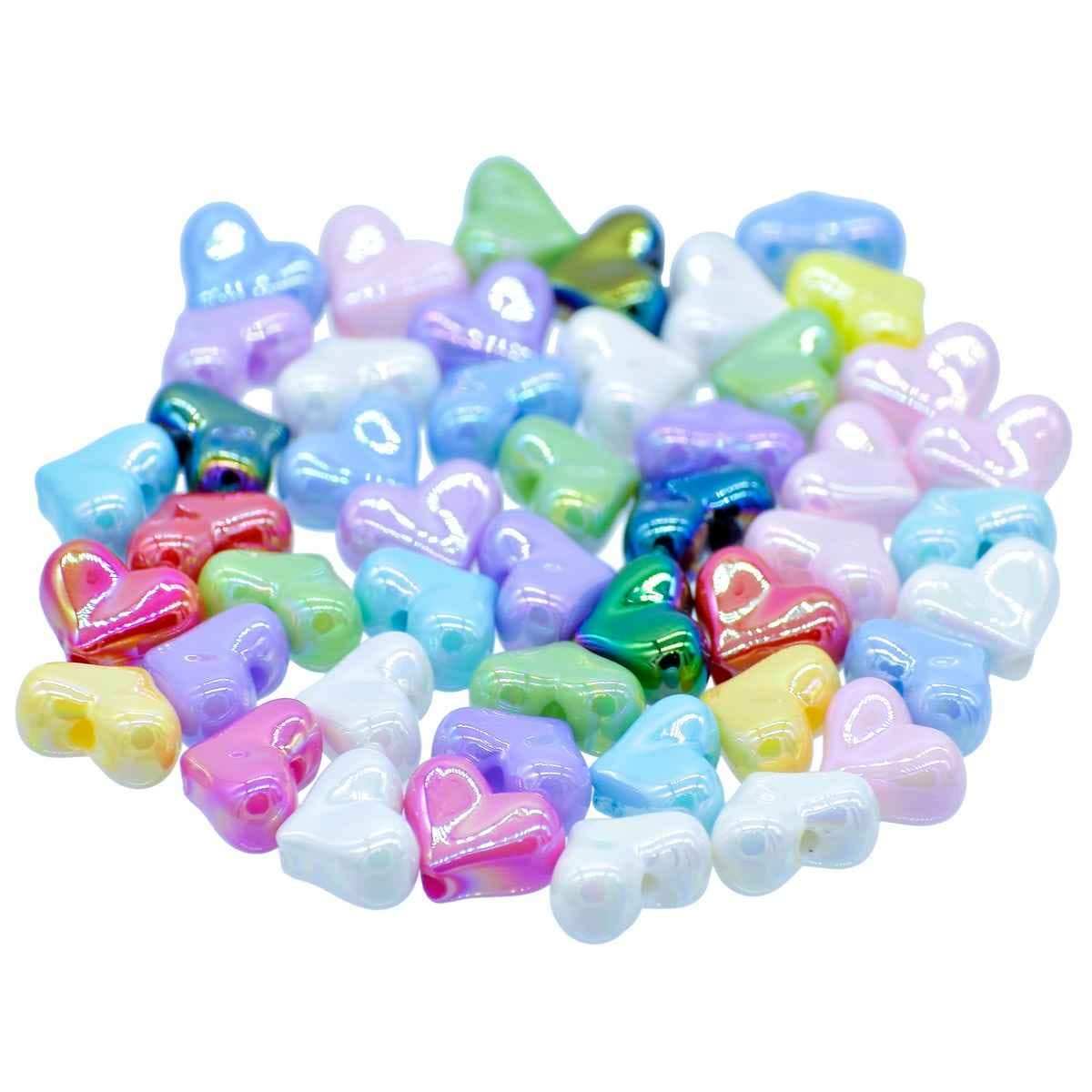 Beads Small Heart Multicolour 25Gms JCCP20