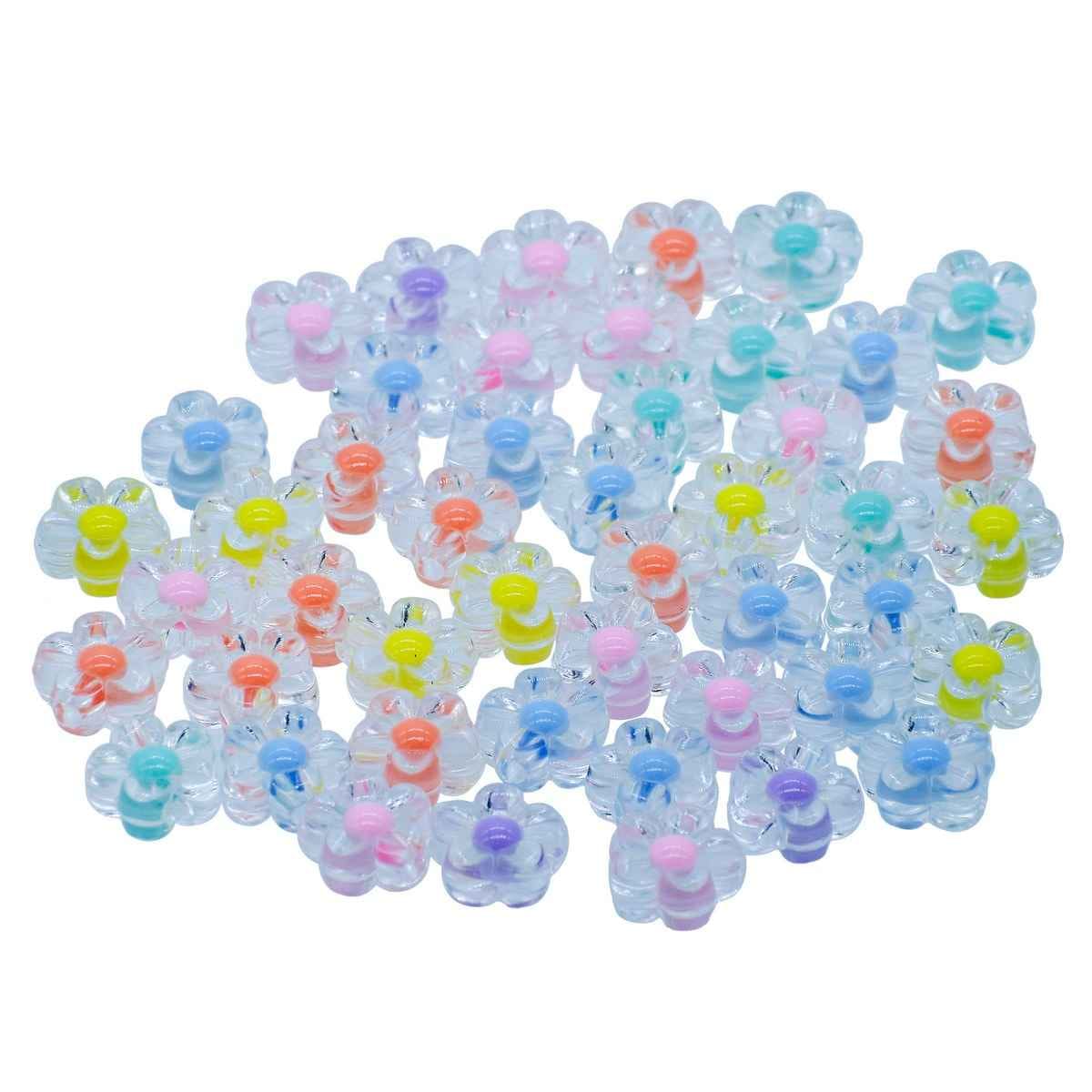 Beads Two Ton Transparent Small Flower 25GMS Beads Two Ton Transparent Small Flower 25GMS JCCP28