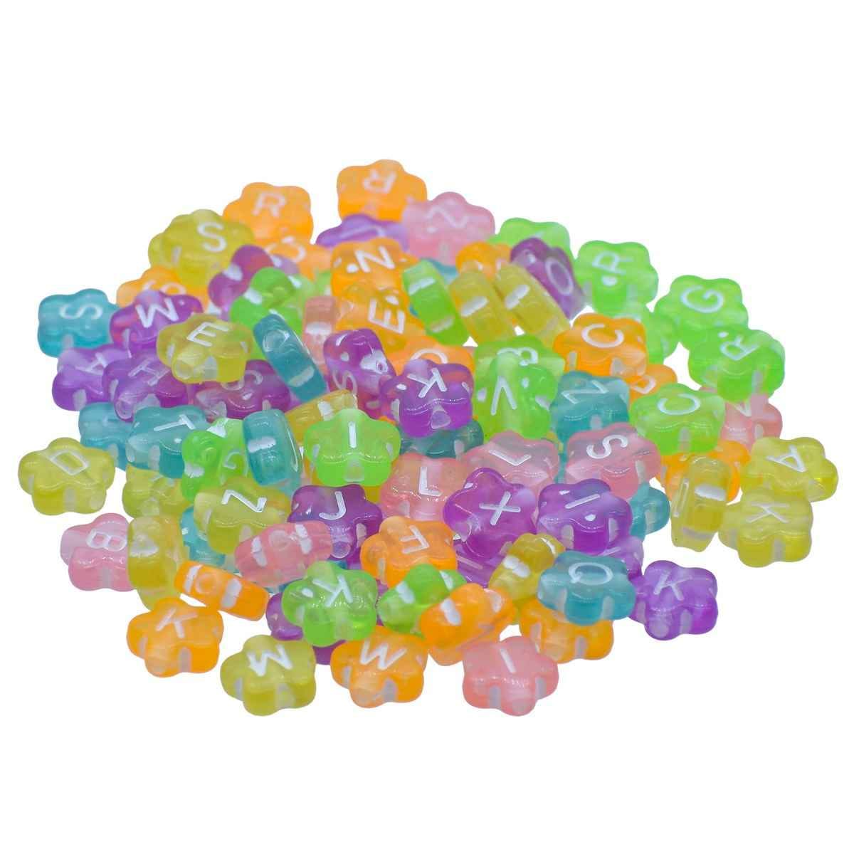 Beads Alphabet Flower Colour 25gm 5X10MM JCB215
