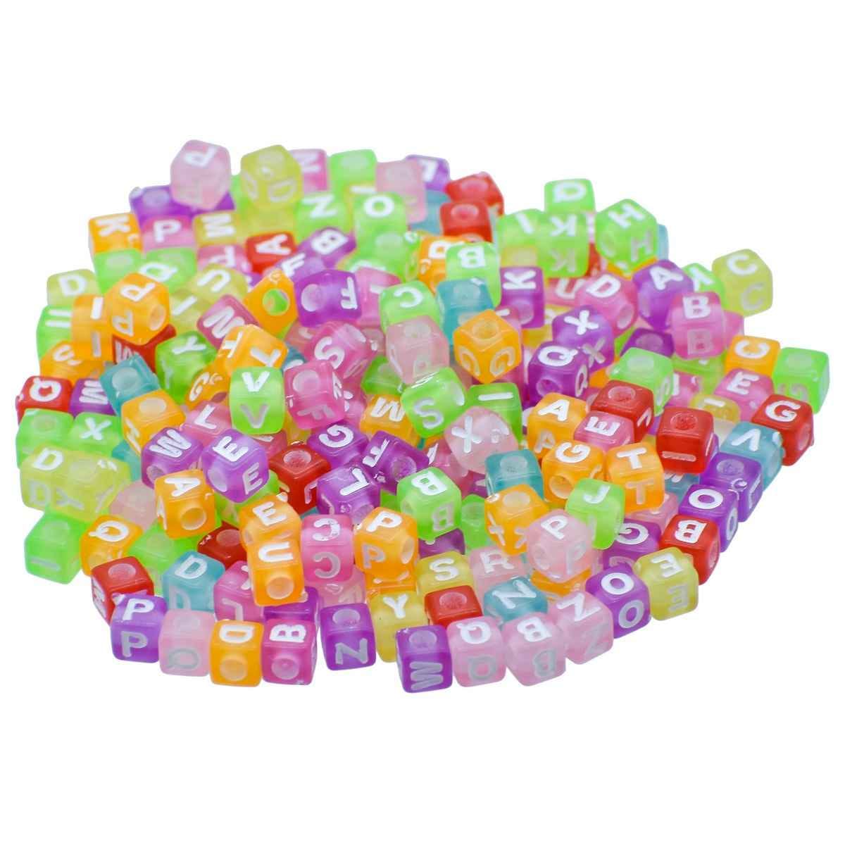 Beads Alphabet Mini Square 25gm 5X5MM JCB210