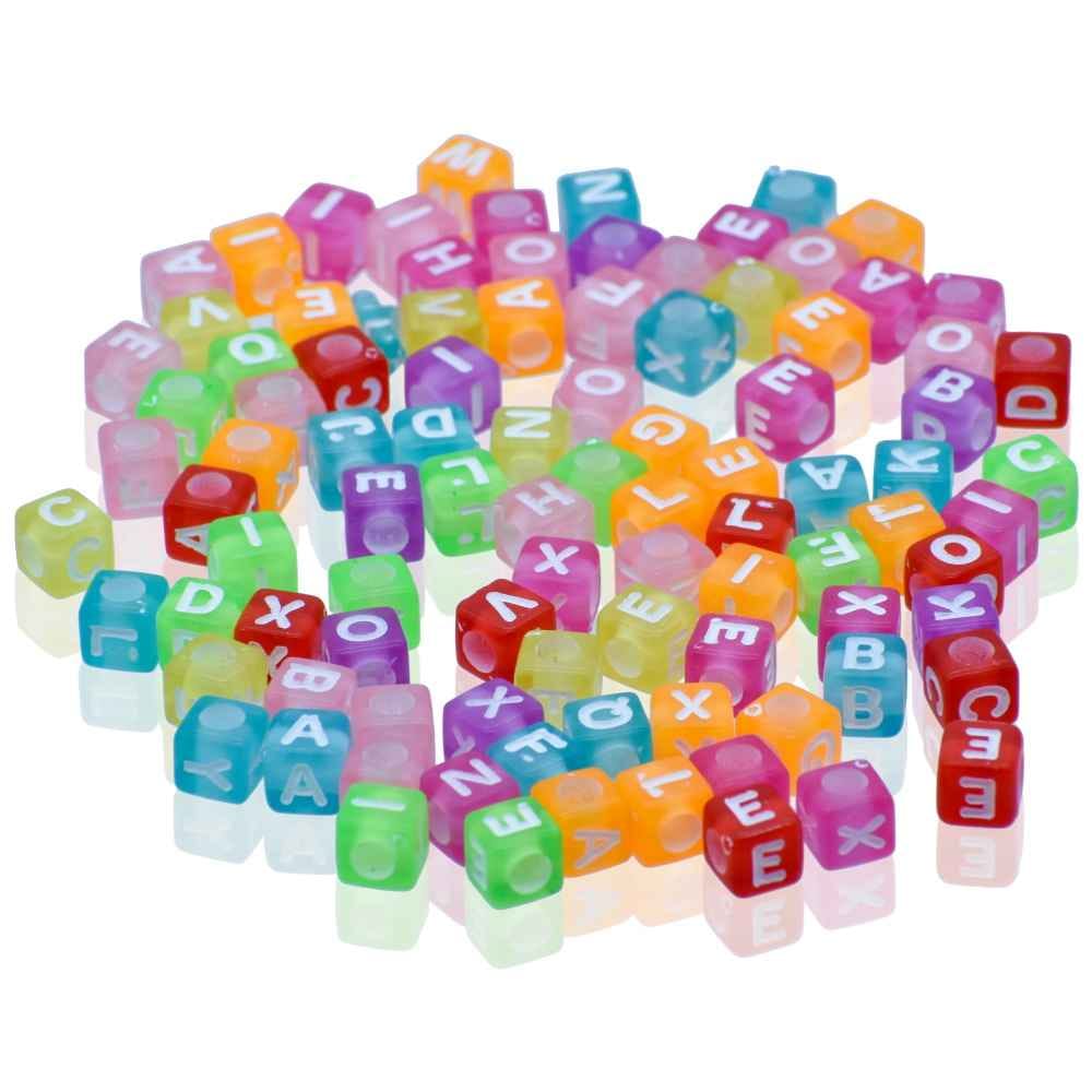 Beads Alphabet Square Big 25gm 7X7MM JCB205