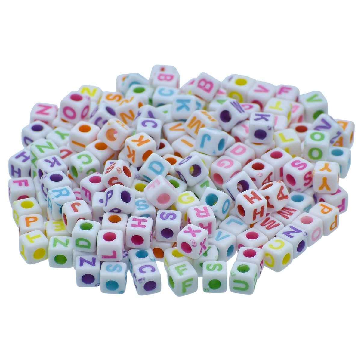 Beads Alphabet Square MiniSmall 25gm 5X5MM JCB217