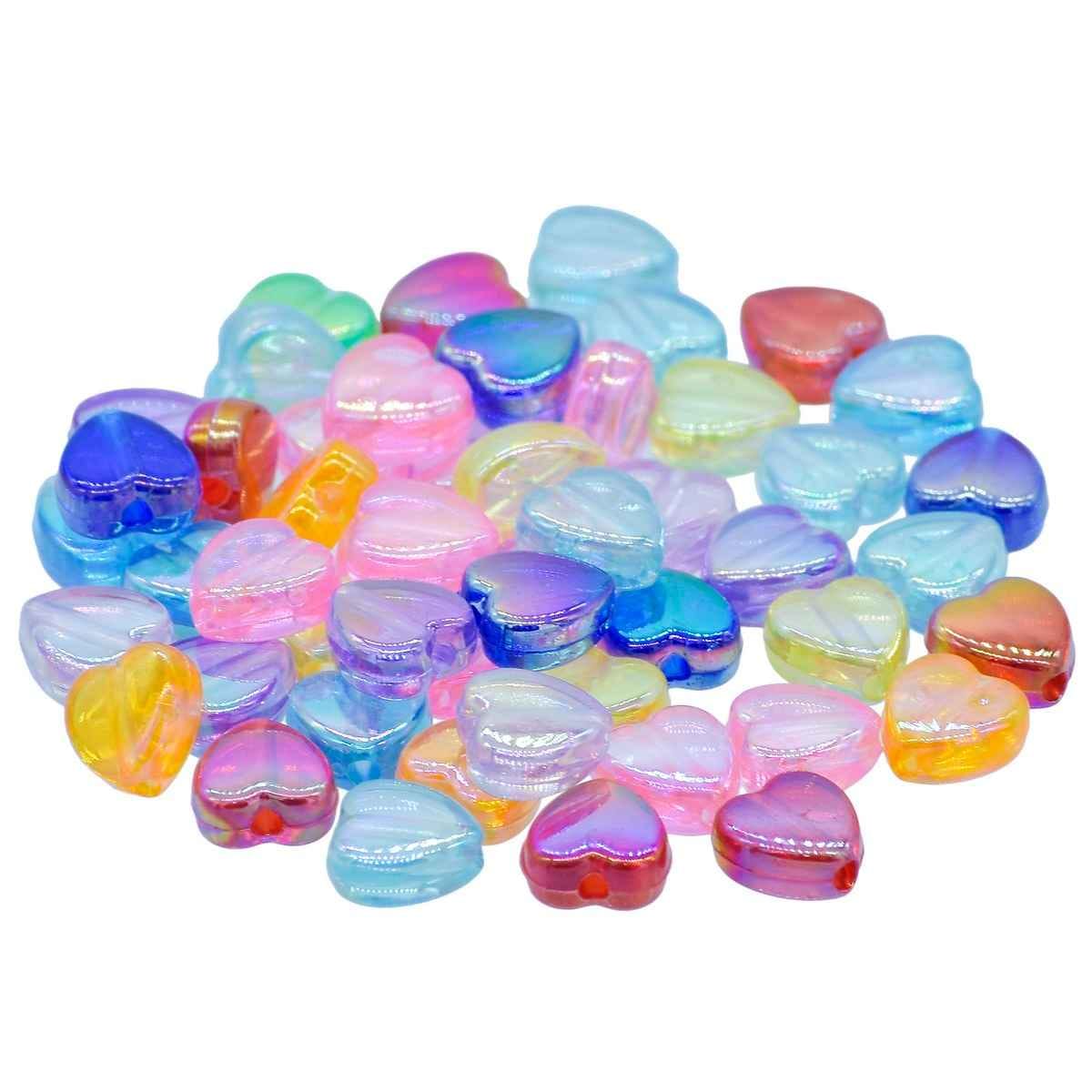 Beads Hearts Colourful 10gsm JCB225