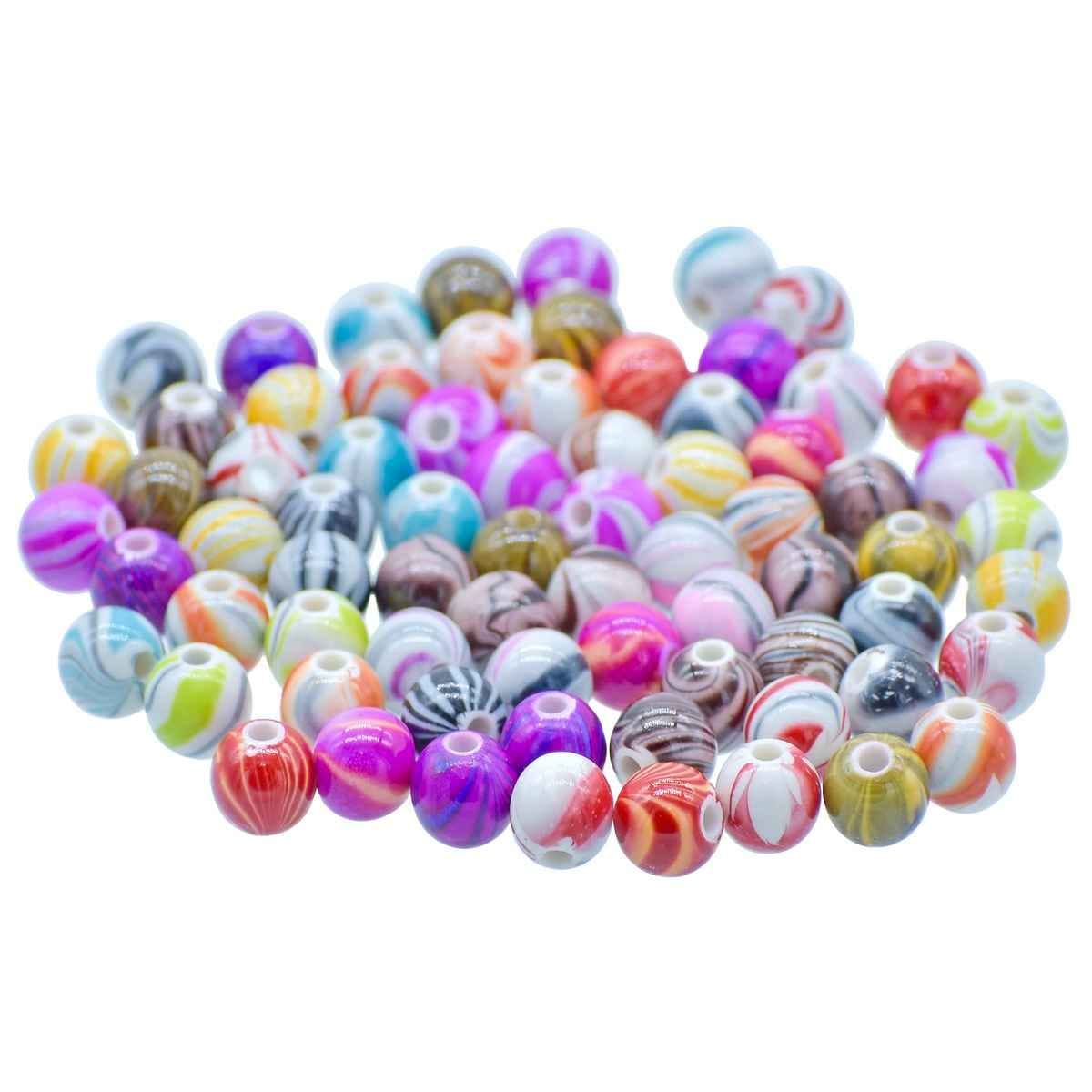 Beads Printed MultiColour 8MM 20Gsm JBPM8MM