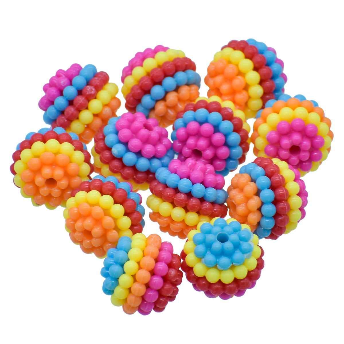 Beads Round Ball Colourfull 12Pcs 12MM JCB220