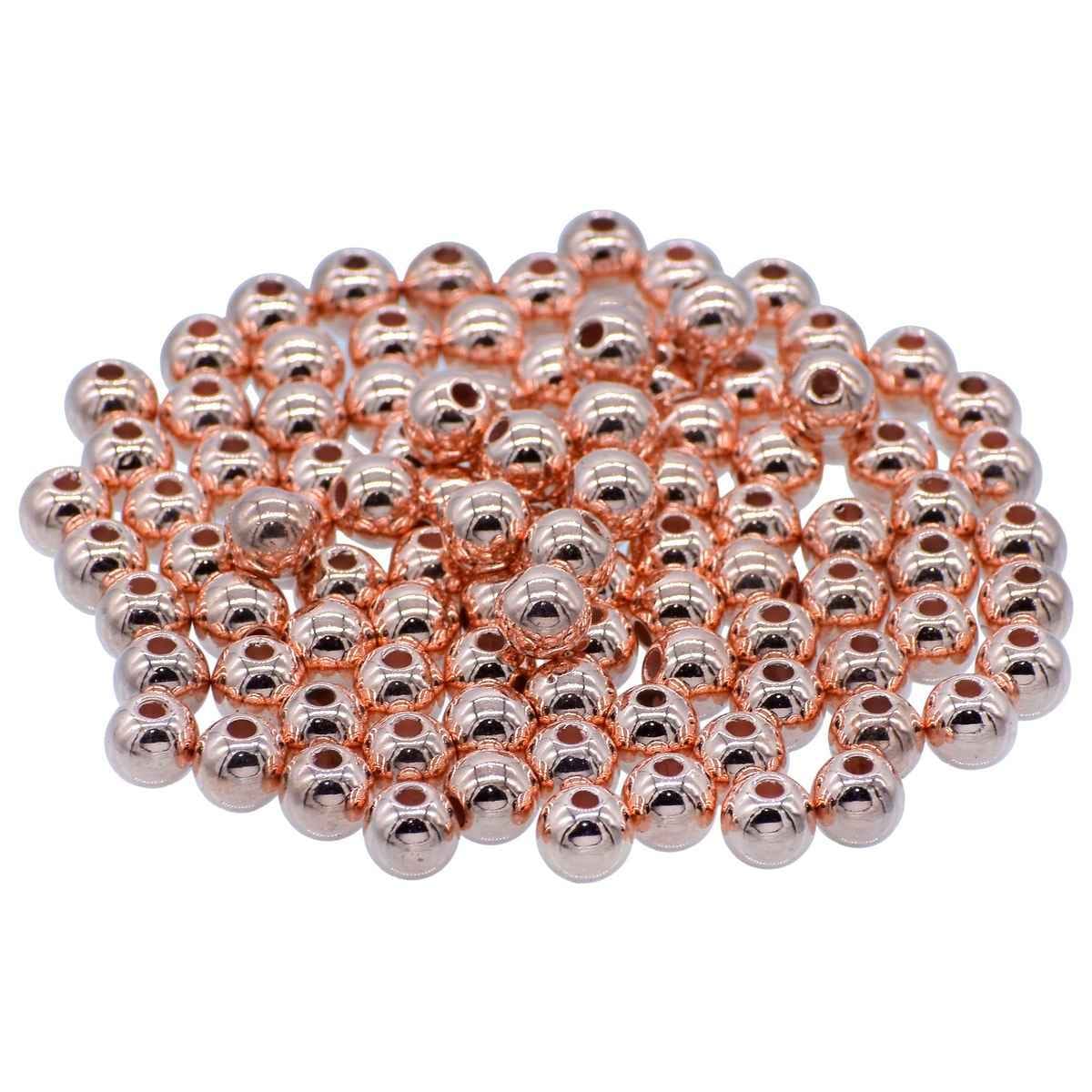 Beads Round Copper Colour 8MM 25Gsm JCBCR8MM