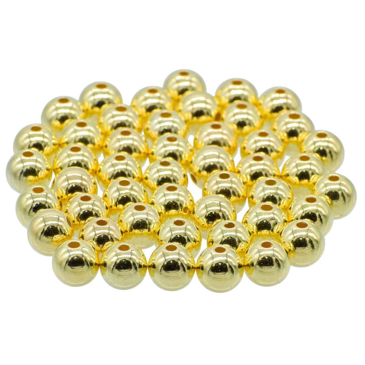 Beads Round Golden Colour 10MM 25Gsm JCBGD10MM