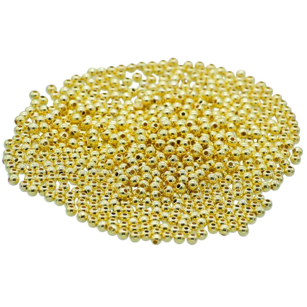 Beads Round Golden Colour 4MM 25Gsm JCBGD4MM