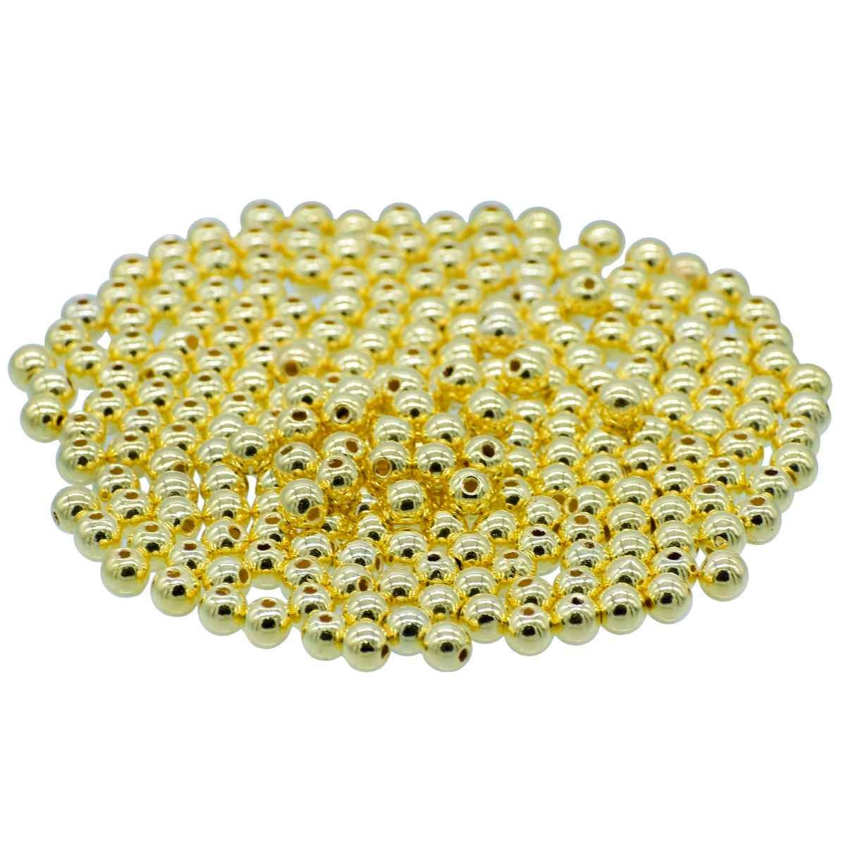 Beads Round Golden Colour 6MM 25Gsm JCBGD6MM