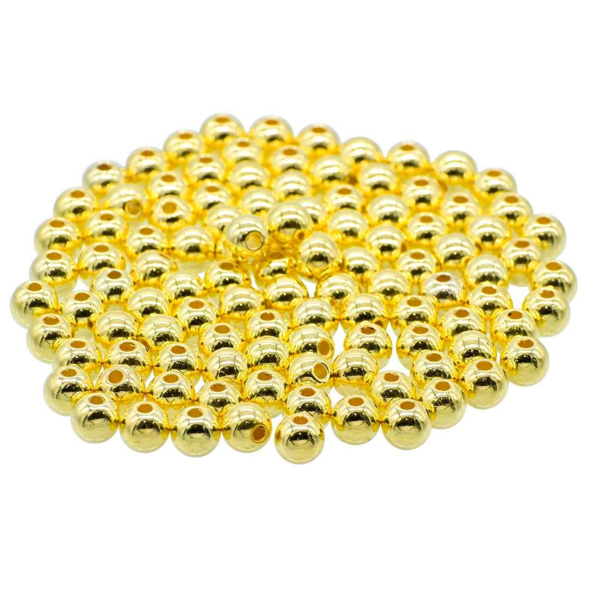Beads Round Golden Colour 8MM 25Gsm JCBGD8MM