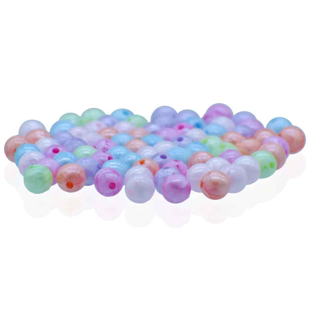 Beads Round Pastel Mix Colours 8MM 20Gsm JCBR02