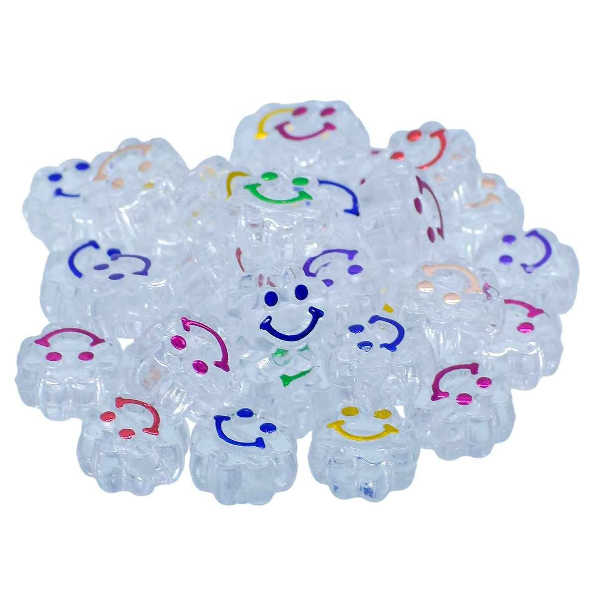 Beads Transparent FlowerSmiley 10gm 5X10MM JCB213