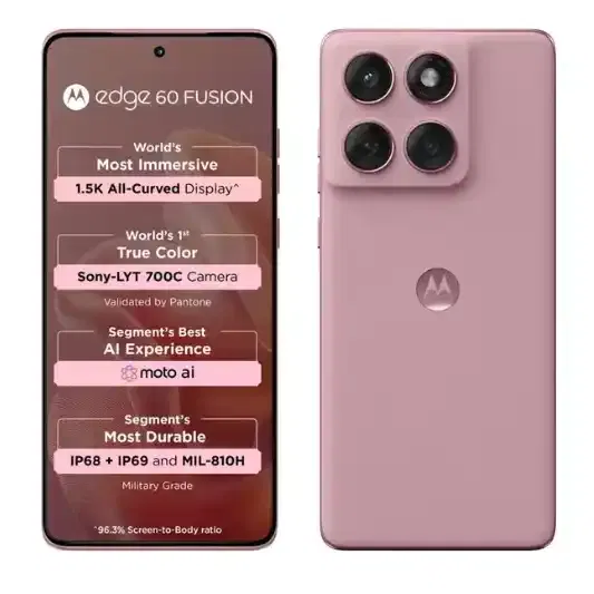 MOTOROLA Edge 60 Fusion 5G (PANTONE Zephyr, 8GB RAM, 256 GB Storage)