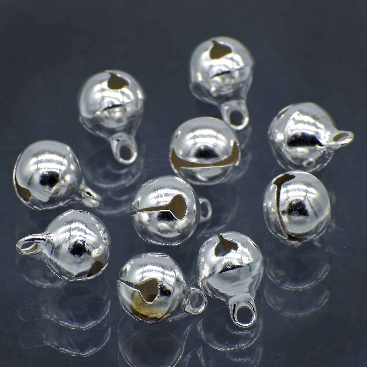 Mini Metal Bells Silver 10MM 10 Pc JMMB30