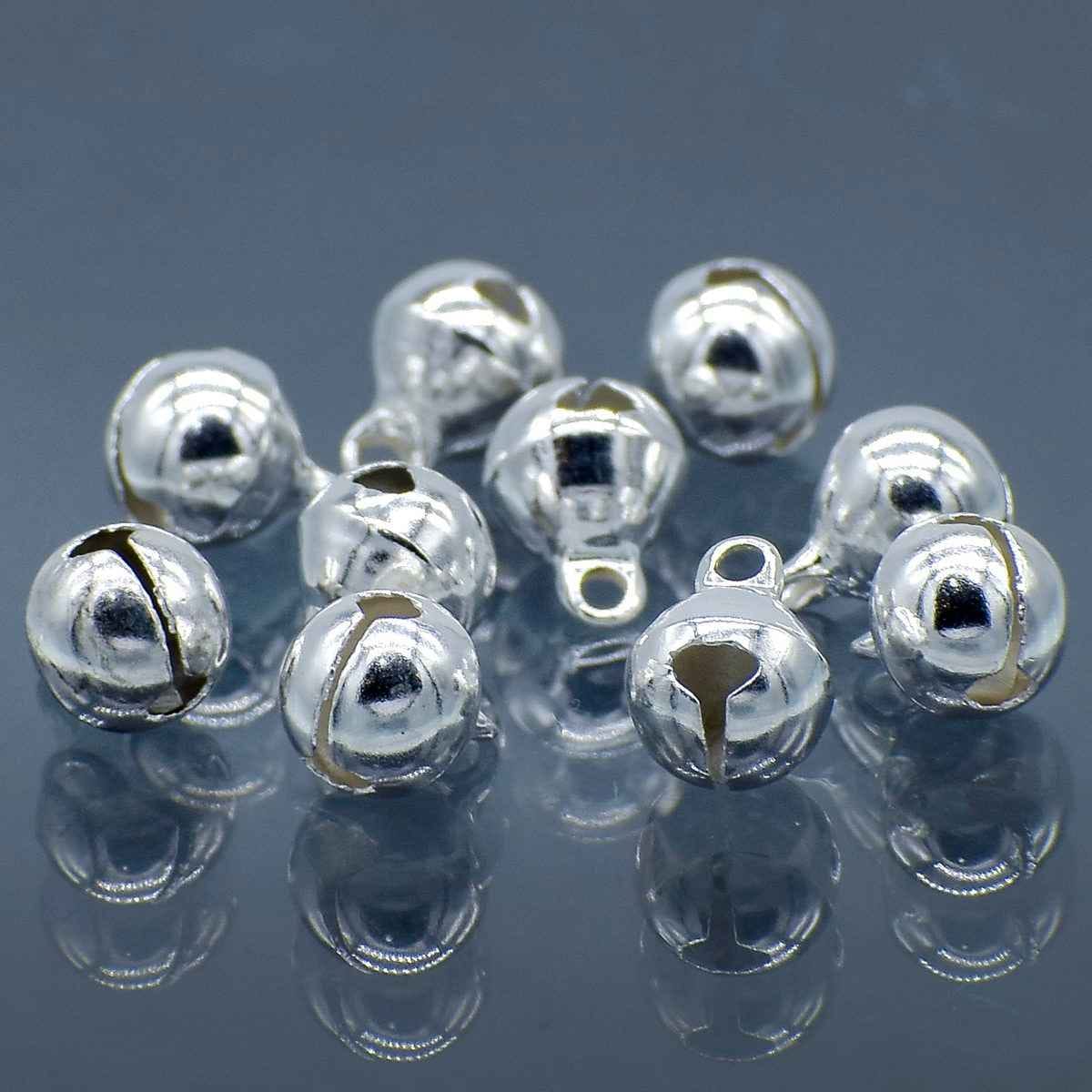 Mini Metal Bells Silver 8MM 10 Pc JMMB29