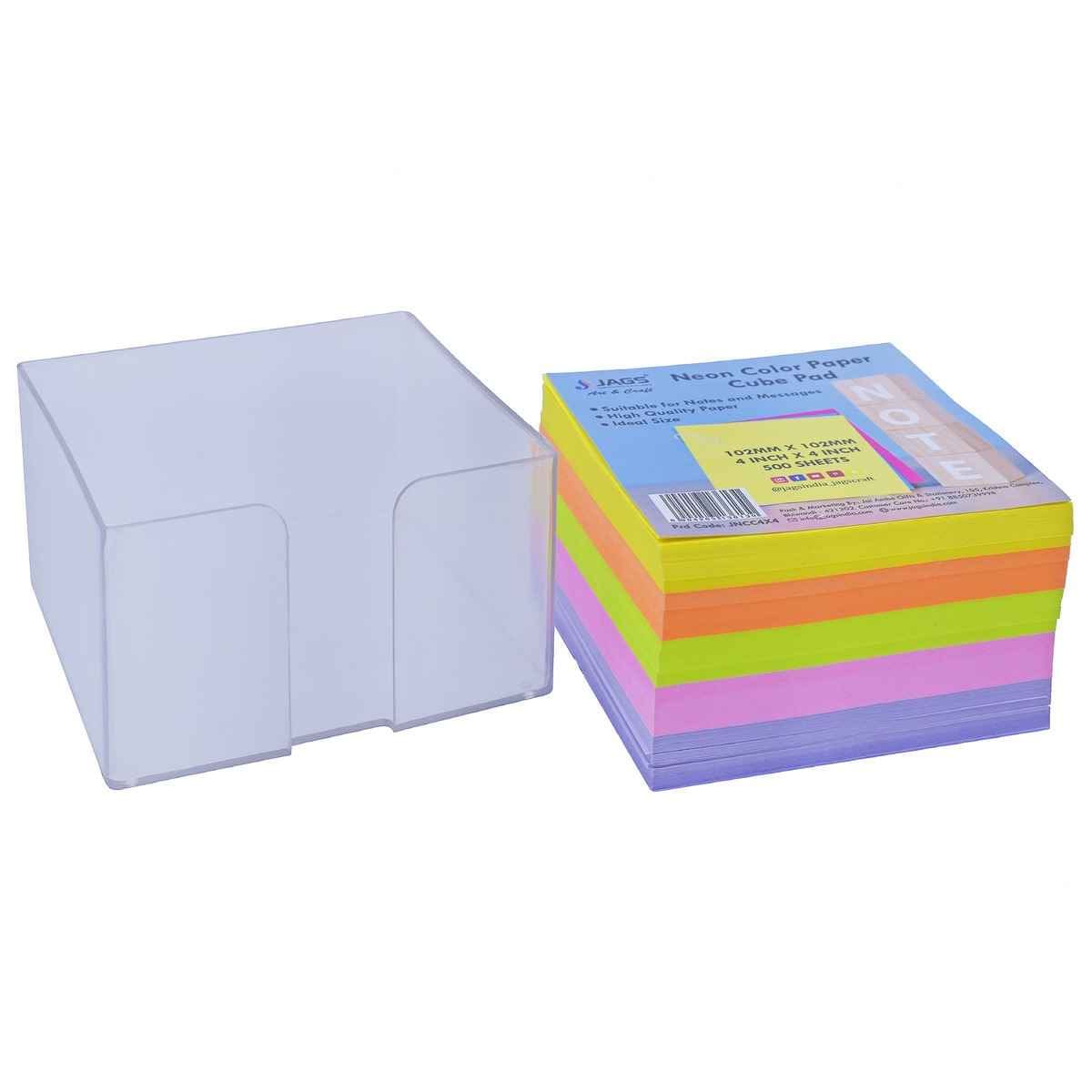 Neon Color Cube Pad 4X4 Inch 500 Sheet JNCC4X4