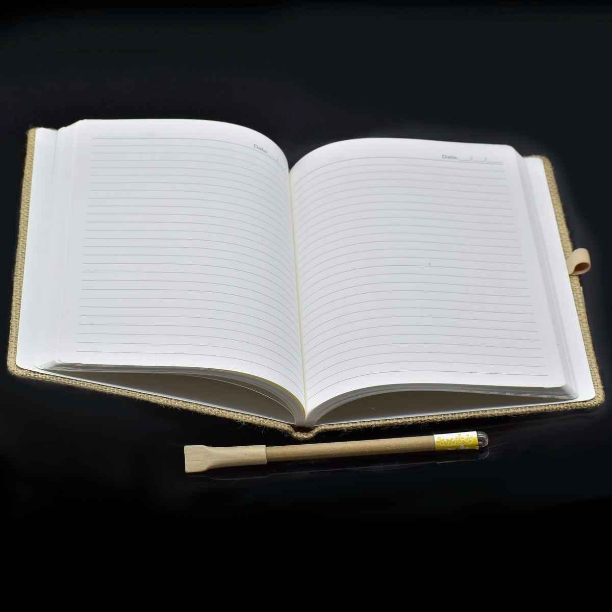 A5 Notebook Jute Cover Natural 160 Pages 80 Sheet ANJC00