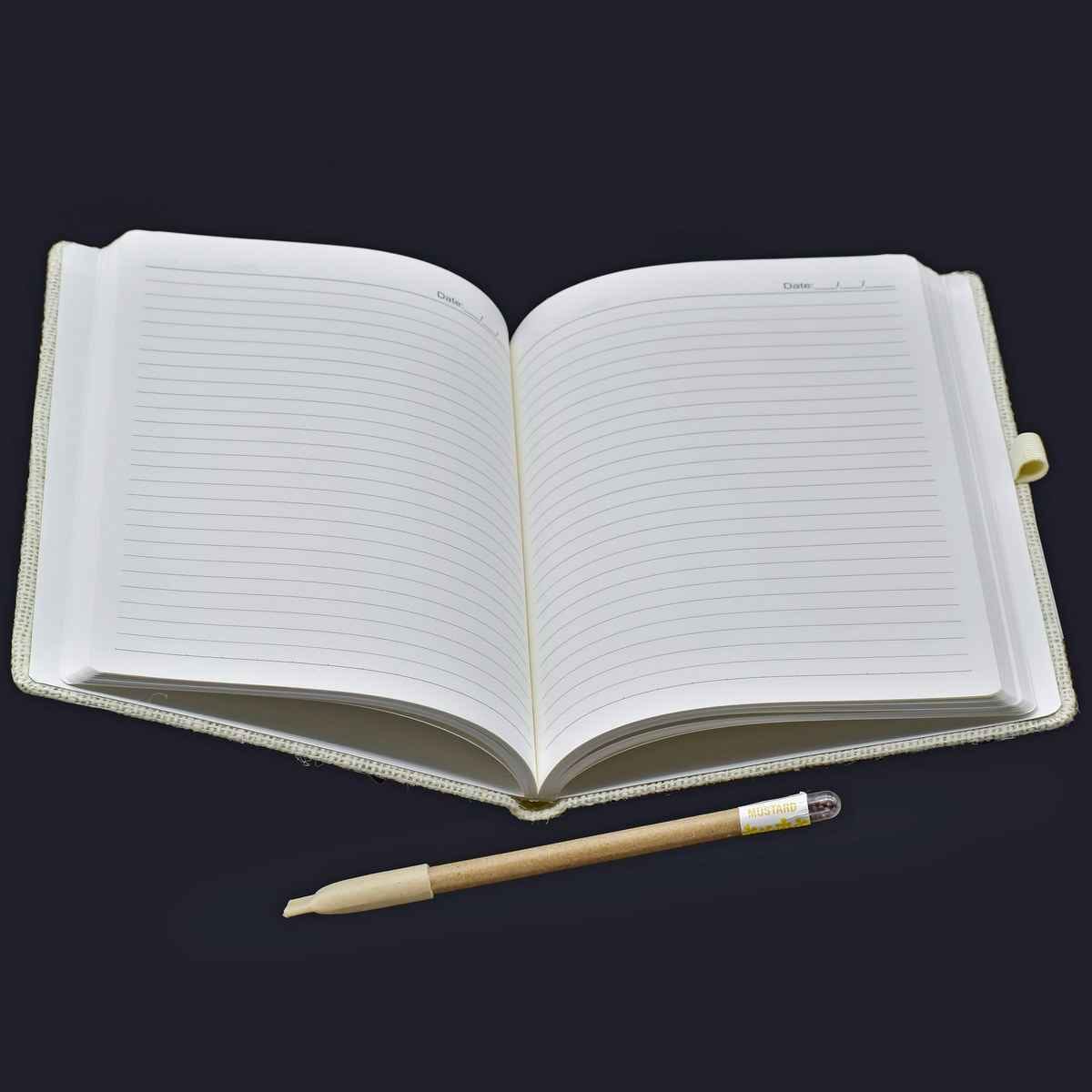 A5 NoteBook Jute Cover Off White 160 Pages 80 Sheet ANJC01