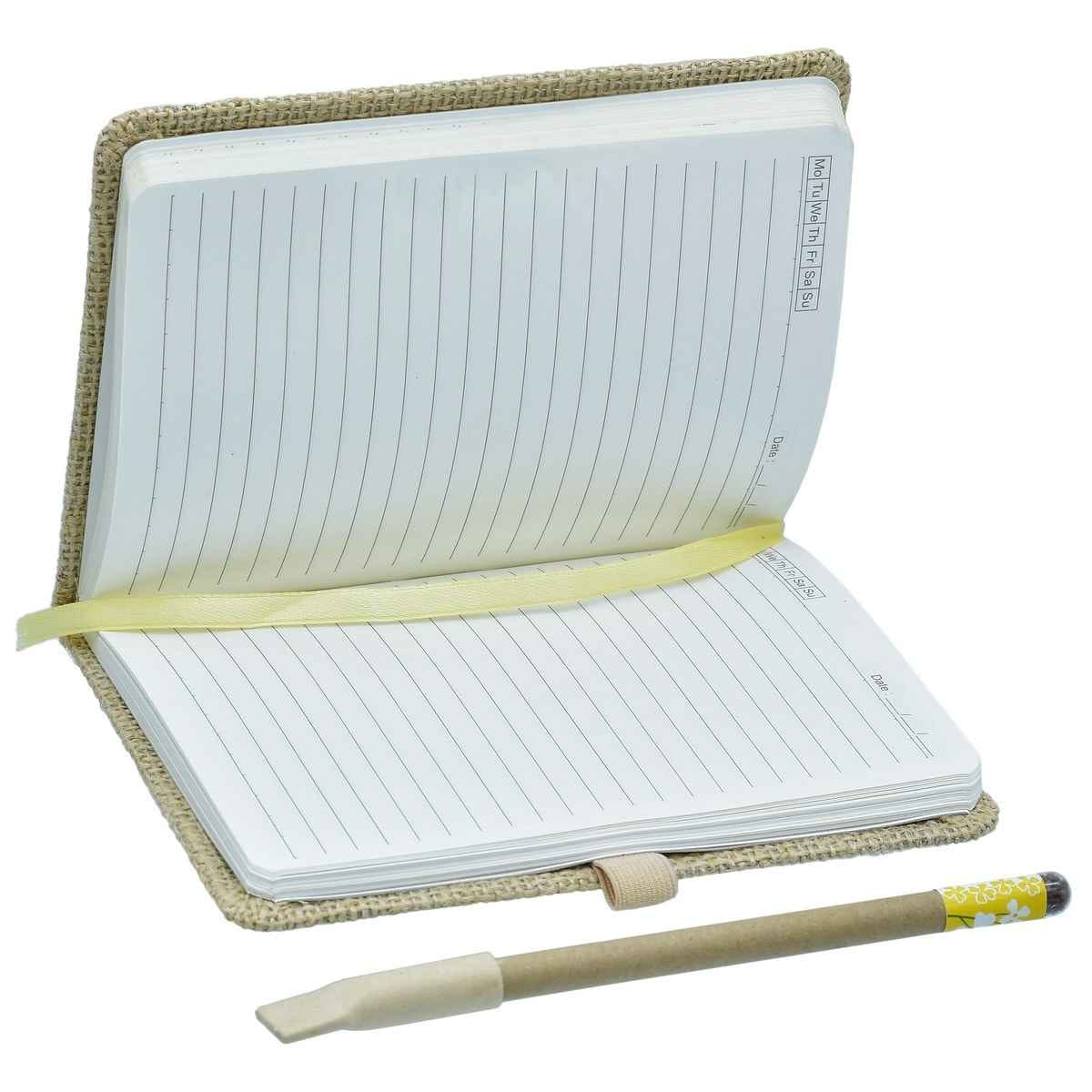 A6 Notebook Jute Cover Natural 160 Pages 80 Sheet ANBN00