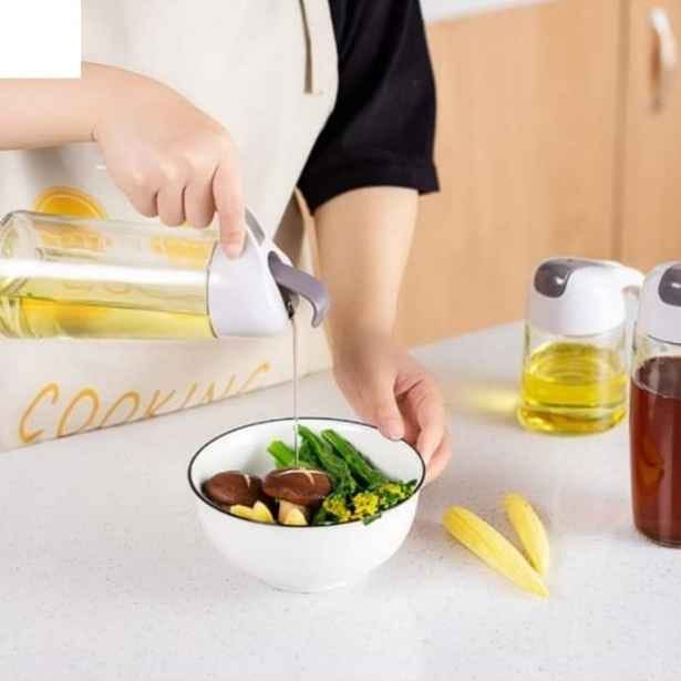 Glass Oil Dispenser Bottle, 630ml, Automatic Open/Close
